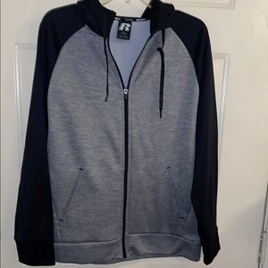 Russell Athletic Men's Gray and Black Hoodie